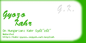 gyozo kahr business card